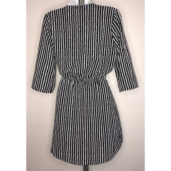 J FOR JUSTIFY Black/White Striped Midi Dress - Picture 3 of 6